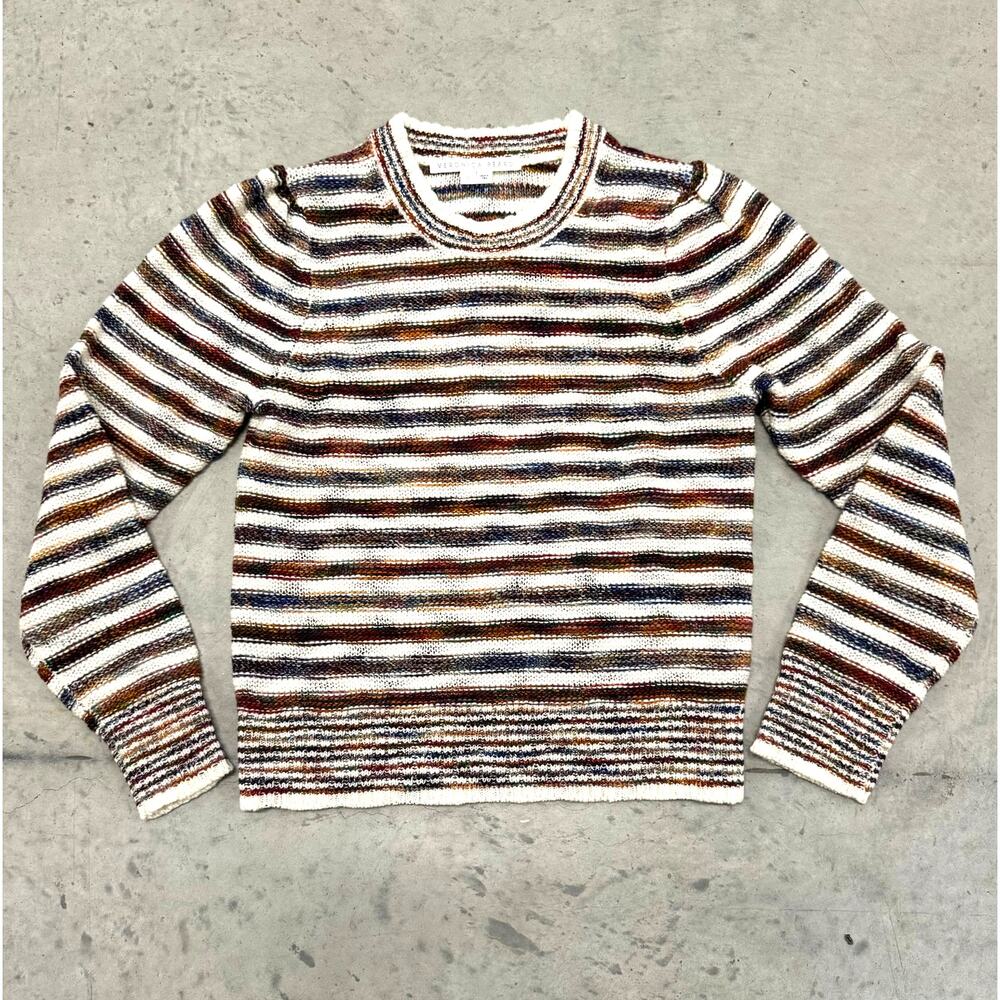 Veronica Beard Raissa Crew Neck Sweater Stripe Merino Wool Blend Pullover Size S